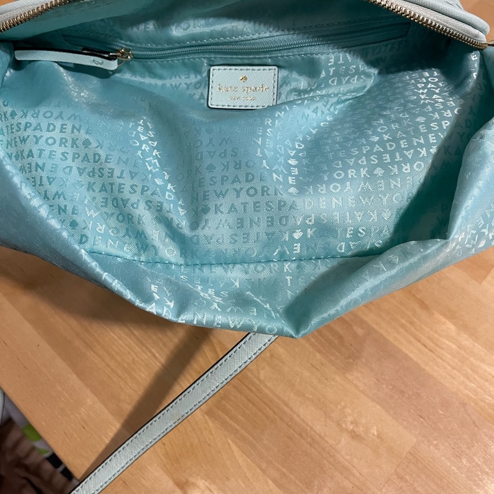 Kate Spade New Burry Lane Caning Rachelle Blue Leather Satchel Crossbody - Picture 7 of 11